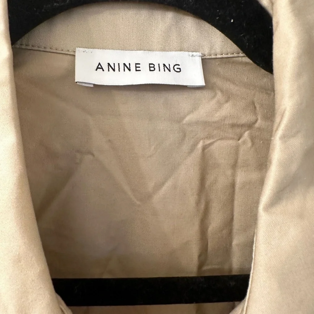 Anine Bing Tiffany Mini Beige Button Front Dress size XS